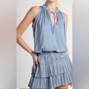 Current Air Sleeveless Smocked Waist Dress w/ Ruffled Skirt